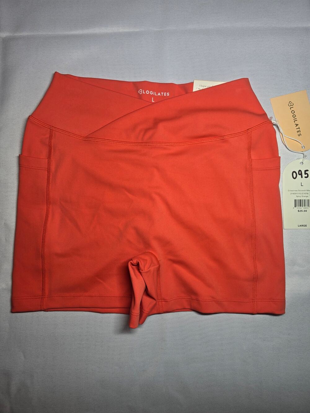 Blogilates Crisscross Scrunch Bike Shorts Spicy Orange